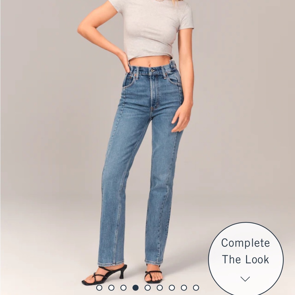 Abercrombie & Fitch Women's Straight Leg Blue Jeans